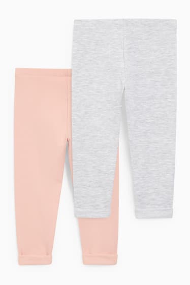 Kinderen: meisjes - Set van 2 - thermolegging - roze