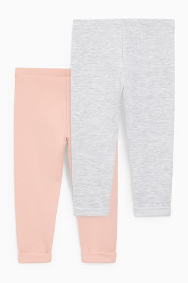 Enfants - Lot de 2 - leggings chauds - rose