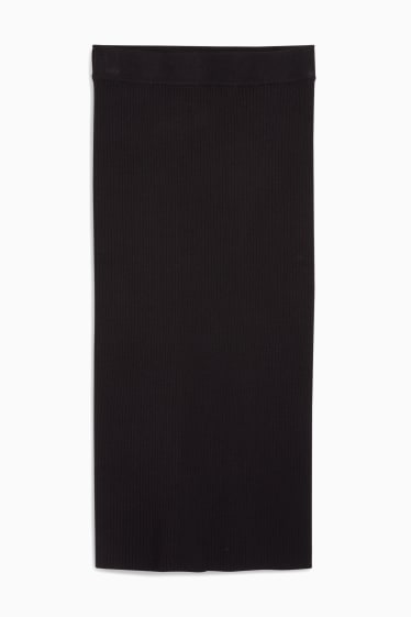 Women - Basic knitted skirt - black