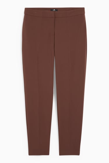 Donna - Pantaloni di stoffa - vita media - regular fit - marrone scuro