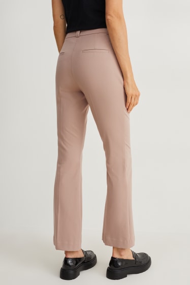 Donna - Pantaloni business - vita media - flared - 4 Way Stretch - beige