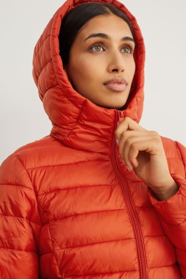 Mujer - Chaqueta acolchada con capucha - naranja oscuro