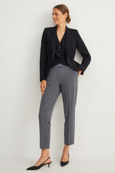 Femmes - Pantalon de bureau - mid waist - slim fit - Mix & Match - gris
