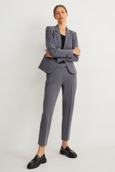 Kobiety - Spodnie biznesowe - średni stan - slim fit - Mix & Match - szary