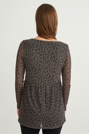 Dames - Zwangerschapsblouse - met patroon - donkergroen / zwart