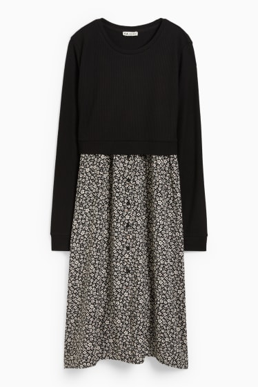 Femmes - Robe d’allaitement - look 2-en-1 - noir