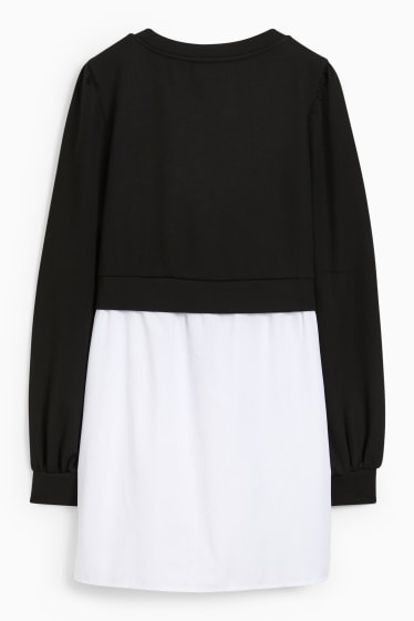 Damen - Umstands-Sweatshirt - 2-in-1-Look - schwarz