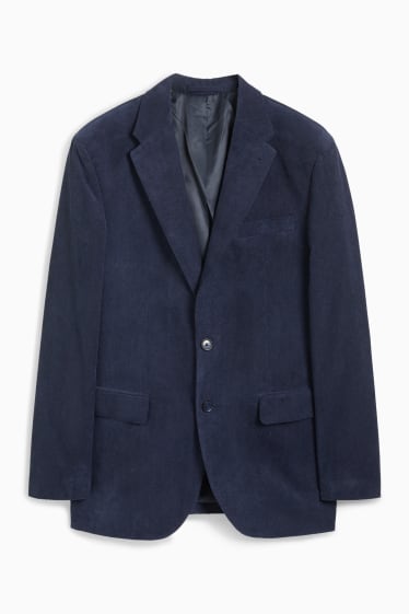 Men - Jacket - regular fit - textured - dark blue