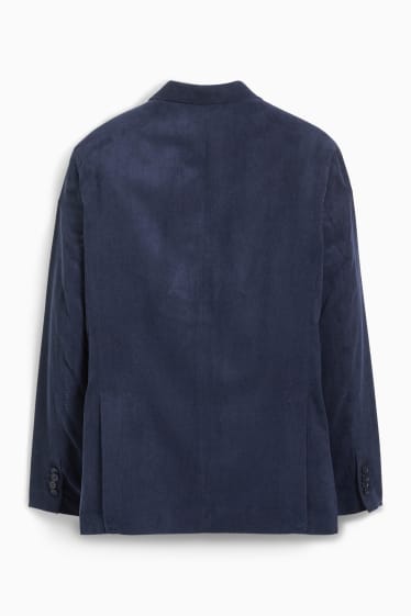 Men - Jacket - regular fit - textured - dark blue