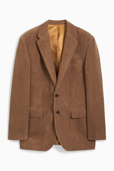Men - Jacket - regular fit - textured - beige / brown
