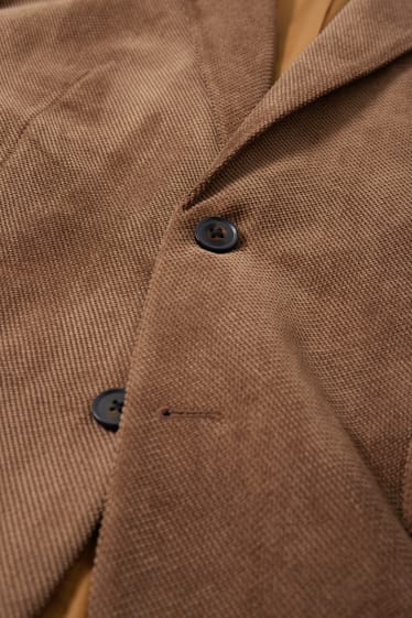 Men - Jacket - regular fit - textured - beige / brown