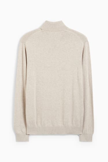 Hommes - Pull à col roulé - taupe
