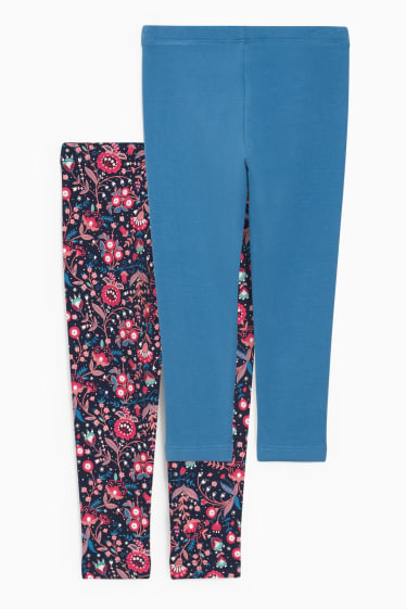 Kinderen: meisjes - Set van 2 - thermolegging - donkerblauw