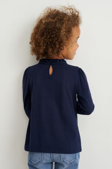 Kinderen: meisjes - Longsleeve - donkerblauw
