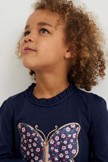 Kinderen: meisjes - Longsleeve - donkerblauw