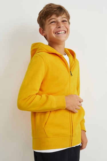 Enfants - Sweat zippé à capuche - genderneutral - jaune