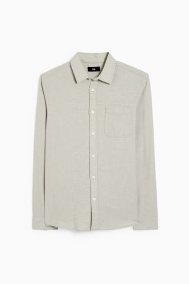 Hommes - Chemise - regular fit - col kent - vert chiné