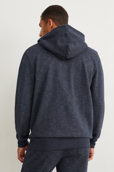 Hommes - Sweat zippé à capuche - bleu foncé