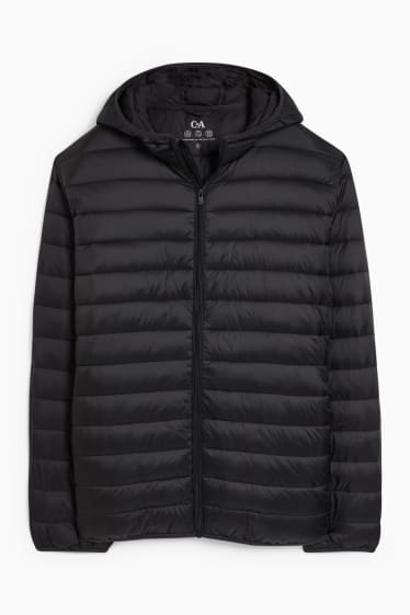 Men - Quilted jacket with hood - black