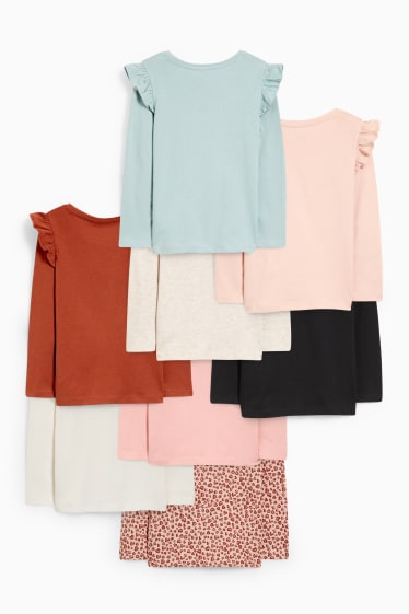 Kinder Mädchen - Multipack 8er - Langarmshirt - rosa