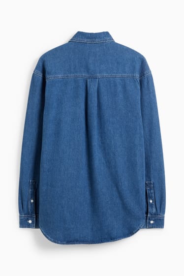 Heren - Overhemdjas van spijkerstof - jeansblauw