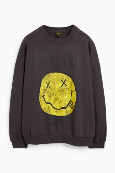 Damen - CLOCKHOUSE - Oversized-Sweatshirt - Nirvana - dunkelgrau