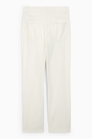 Dona - Pantalons de pana - high waist - straight fit - blanc trencat