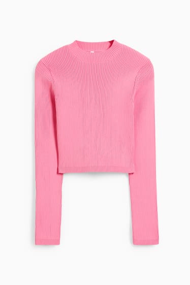 Damen - Crop Pullover - pink