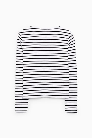 Teens & young adults - CLOCKHOUSE - long sleeve top - striped - white