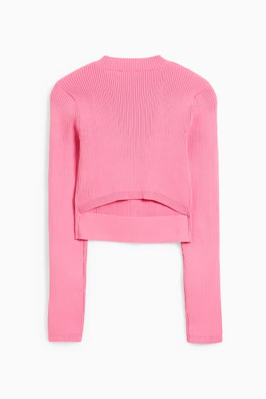Damen - Crop Pullover - pink