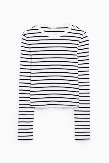 Dames - CLOCKHOUSE - longsleeve - gestreept - wit