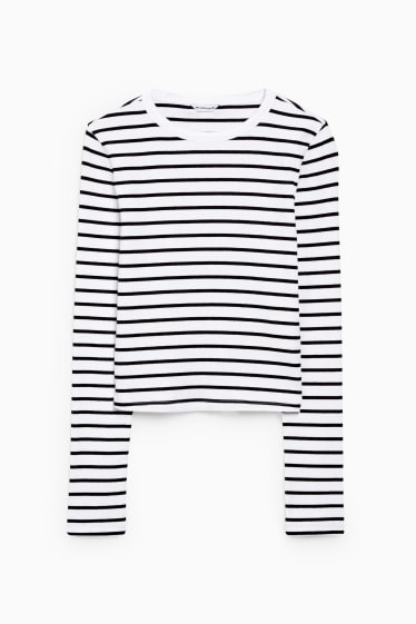 Women - CLOCKHOUSE - long sleeve top - striped - white