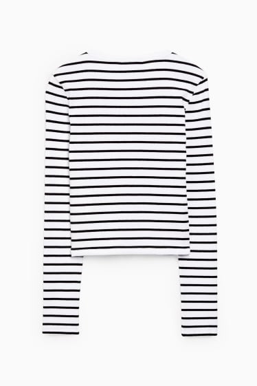 Women - CLOCKHOUSE - long sleeve top - striped - white