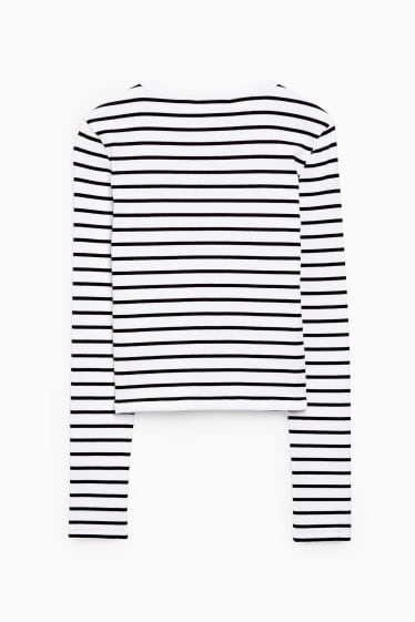 Dames - CLOCKHOUSE - longsleeve - gestreept - wit