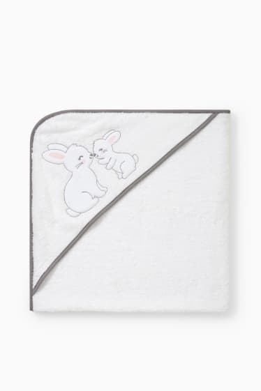 Bébés filles - Serviette à capuche pour bébé - blanc crème