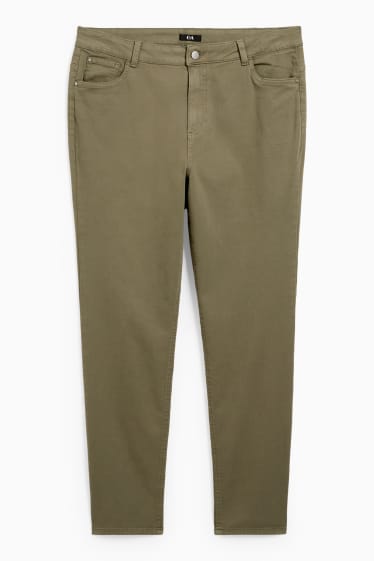 Dámské - Kalhoty - high waist - slim fit - LYCRA® - zelená