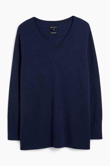 Femmes - Pullover en cachemire - bleu foncé