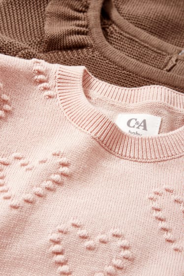 Bébés filles - Lot de 2 - pulls bébé - rose