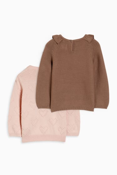 Bébés filles - Lot de 2 - pulls bébé - rose