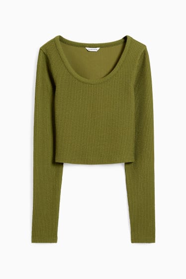 Teens & young adults - CLOCKHOUSE - cropped long sleeve top - green