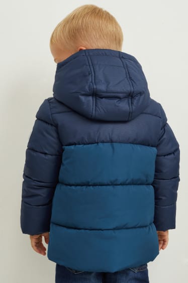 Kinder Buben - Steppjacke mit Kapuze - dunkelblau