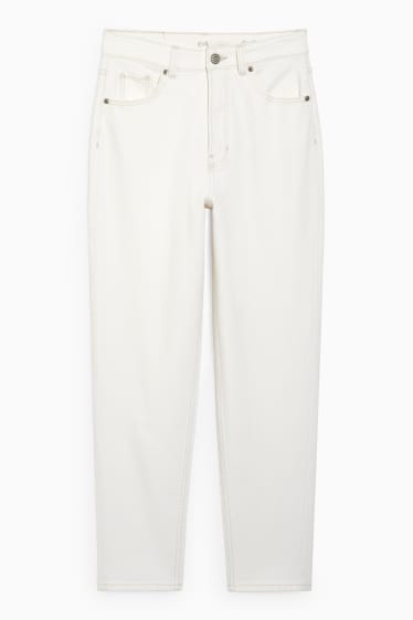 Women - Mom jeans - high waist - light beige