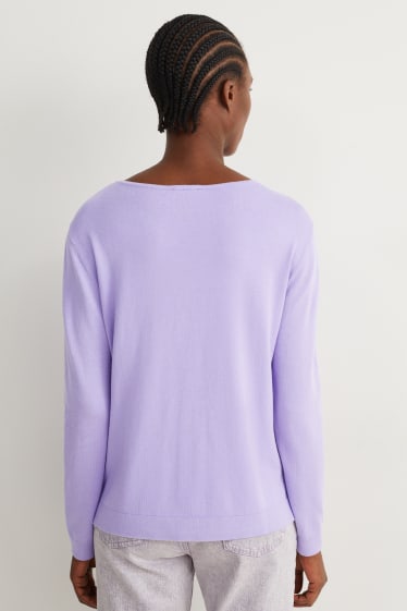 Donna - Maglione basic - viola chiaro