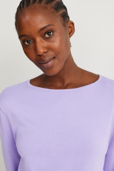 Donna - Maglione basic - viola chiaro