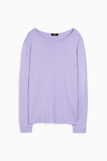 Donna - Maglione basic - viola chiaro
