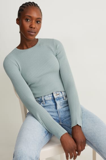 Damen - Basic-Pullover - mintgrün