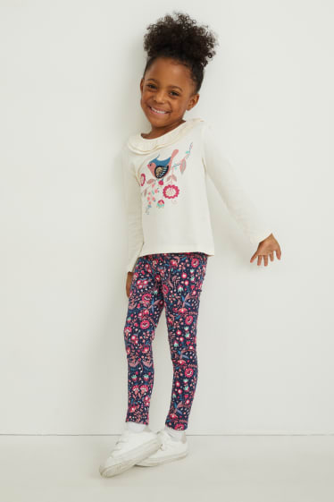 Kinderen: meisjes - Set van 2 - thermolegging - donkerblauw