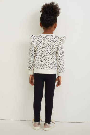Kinder Mädchen - Minnie Maus - Set - Sweatshirt und Thermoleggings - 2 teilig - cremeweiß