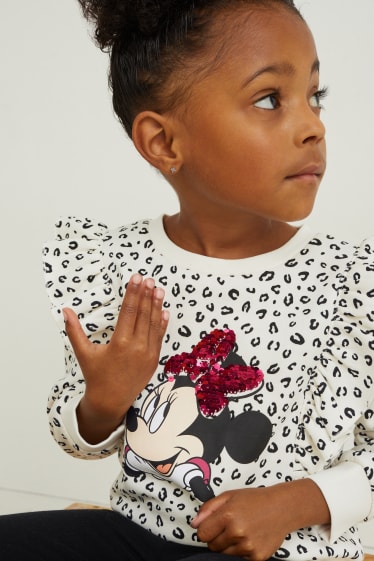 Kinder Mädchen - Minnie Maus - Set - Sweatshirt und Thermoleggings - 2 teilig - cremeweiß