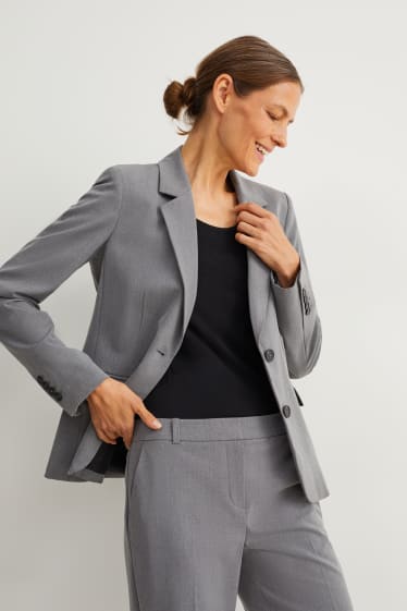 Dames - Business-blazer - regular fit - Mix & Match - donkergrijs